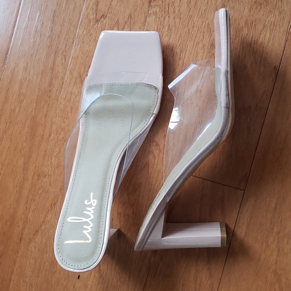 Lulu's Nude See Through Heels Size 10 - Picture 2 of 3